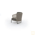 Outdoor single-seat rope lounge Armchair with Foot stool (polypropylene cord)