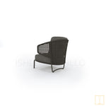 Outdoor single-seat rope lounge Armchair with Foot stool (polypropylene cord)