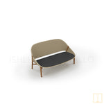 Outdoor double seat-seat Teak - wicker sofa in natural colors
