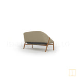 Outdoor double seat-seat Teak - wicker sofa in natural colors