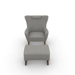 Retro Arm Chair with Ottoman