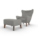 Retro Arm Chair with Ottoman