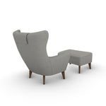 Retro Arm Chair with Ottoman