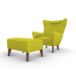 Retro Arm Chair with Ottoman