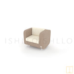 Outdoor single-seat squarecle collection Wicker sofa/lounge arm chair with water proof fabric