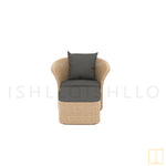 Curtsy Collection Outdoor Single-seat Wicker sofa/lounge arm chair with water resistant fabric