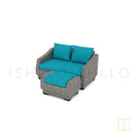 Otawwa collection Outdoor Double-seat Wicker sofa with water proof fabric