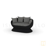 Eggshell Collection Outdoor Double-seat Wicker sofa/lounge arm chair with water resistant fabric