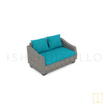 Otawwa collection Outdoor Double-seat Wicker sofa with water proof fabric
