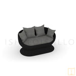 Eggshell Collection Outdoor Double-seat Wicker sofa/lounge arm chair with water resistant fabric