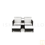 Twin Outdoor single-seat Wicker sofa including footstools