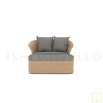 Curtsy Collection Outdoor Double-seat Wicker sofa/lounge arm chair with water resistant fabric