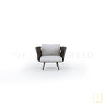 Outdoor single-seat rope sofa/lounge arm chair with water proof fabric