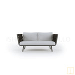 Outdoor single-seat rope sofa/lounge arm chair with water proof fabric