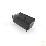 Outdoor single-seat rope sofa/lounge arm chair with water proof fabric