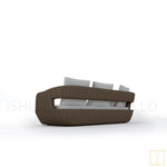 Outdoor Triple-seat Mabello collection Wicker sofa/lounge arm chair with water proof fabric