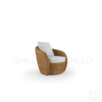 Outdoor single-seat Shell collection Wicker sofa/lounge arm chair with water proof fabric