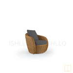 Outdoor single-seat Shell collection Wicker sofa/lounge arm chair with water proof fabric