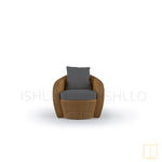 Outdoor single-seat Shell collection Wicker sofa/lounge arm chair with water proof fabric