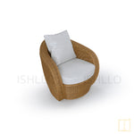 Outdoor single-seat Shell collection Wicker sofa/lounge arm chair with water proof fabric