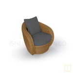 Outdoor single-seat Shell collection Wicker sofa/lounge arm chair with water proof fabric