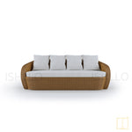 Outdoor triple-seat Shell collection Wicker sofa/lounge arm chair with water proof fabric