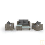 Outdoor Double-seat boxed Wicker sofa with water proof fabric