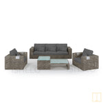Outdoor Triple-seat boxed Wicker sofa with water proof fabric