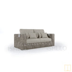 Outdoor Double-seat boxed Wicker sofa with water proof fabric
