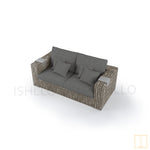 Outdoor Double-seat boxed Wicker sofa with water proof fabric