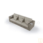 Outdoor Triple-seat boxed Wicker sofa with water proof fabric