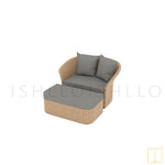 Curtsy Collection Outdoor Double-seat Wicker sofa/lounge arm chair with water resistant fabric