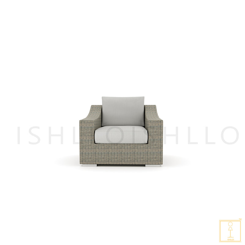 Outdoor single-seat Classic Wicker sofa/lounge arm chair with water proof fabric