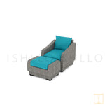 Otawwa collection Outdoor single-seat Wicker sofa/lounge arm chair with water proof fabric