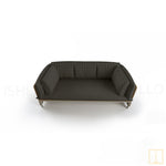 Outdoor triple-seat wicker sofa with water resistant fabric