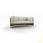 Outdoor triple-seat wicker sofa with water resistant fabric