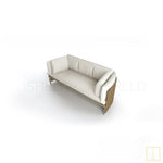 Outdoor triple-seat wicker sofa with water resistant fabric