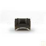 Outdoor single-seat wicker sofa/lounge arm chair with water proof fabric