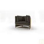 Outdoor single-seat wicker sofa/lounge arm chair with water proof fabric