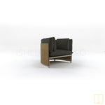 Outdoor single-seat wicker sofa/lounge arm chair with water proof fabric