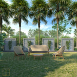 Outdoor single-seat Teak - wicker chair in natural colors