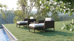 Outdoor single-seat Wicker sofa/lounge arm chair with/without foot stool