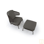 Outdoor single-seat rope lounge Armchair with Foot stool (polypropylene cord)