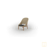 Outdoor single-seat Teak - wicker chair in natural colors