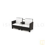 Twin Outdoor single-seat Wicker sofa including footstools