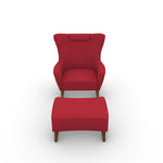 Retro Arm Chair with Ottoman