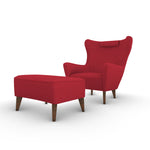 Retro Arm Chair with Ottoman