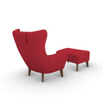 Retro Arm Chair with Ottoman