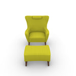 Retro Arm Chair with Ottoman